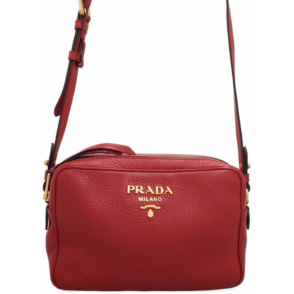Prada Vitello Phenix Camera Bag Rosso red leather